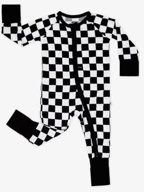 Little Sleepies Black & White Cool Checks Zippy 0-3M